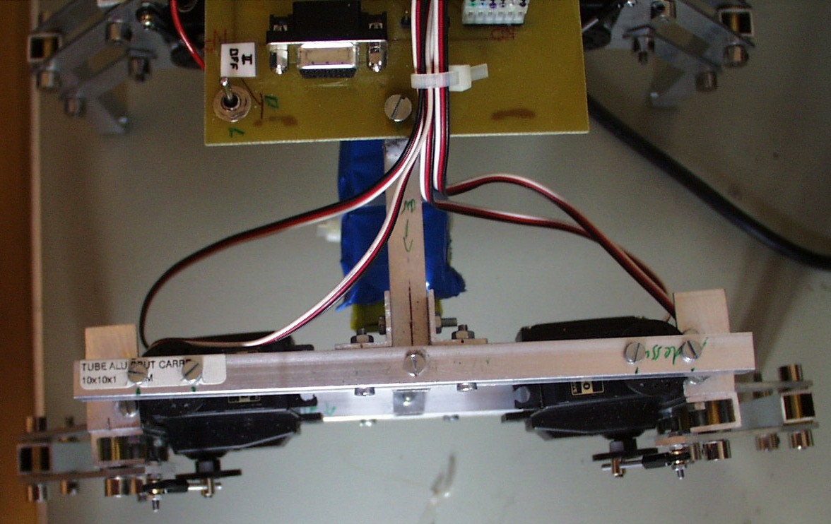 Vue du dessus du chassis de l'hexapod