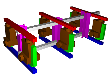 Vue du chassis et des servos de l'hexapod